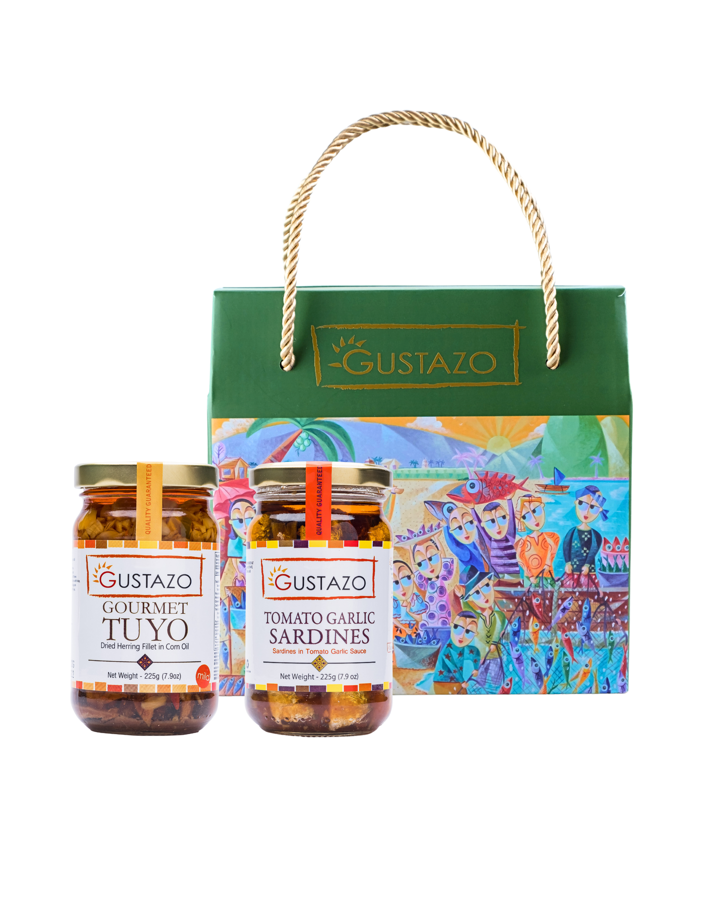 Gourmet Pair C: Gourmet Tuyo Mild in Corn Oil & Tomato Garlic Sardines in a Duo Gift Box (Jovan Benito Edition)