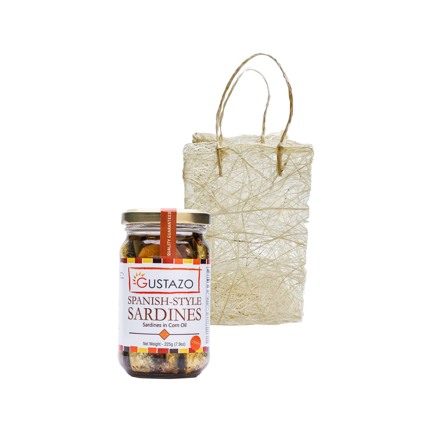 Spanish Style Sardines CLASSIC with Handmade Sinamay Bag