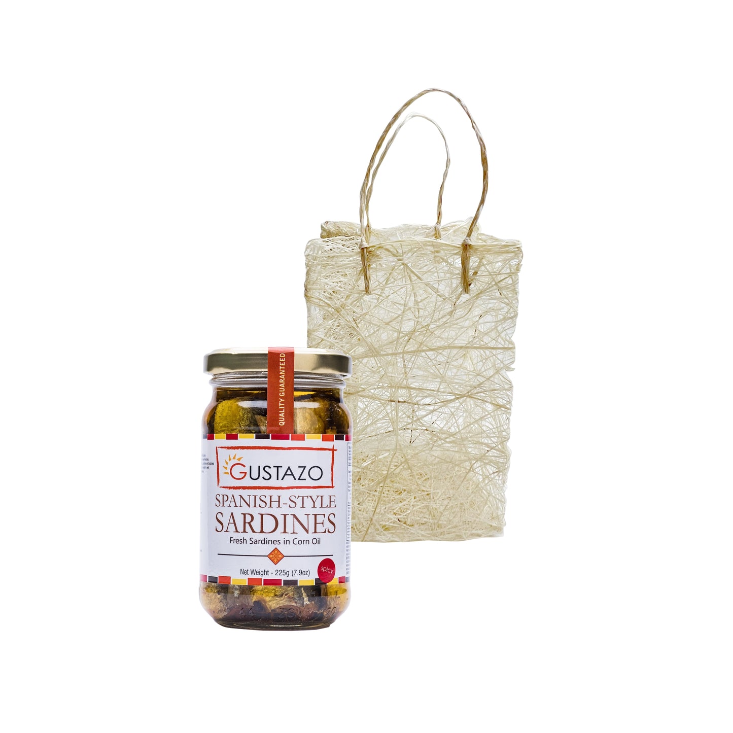 Spanish Style Sardines SPICY with Handmade Sinamay Bag