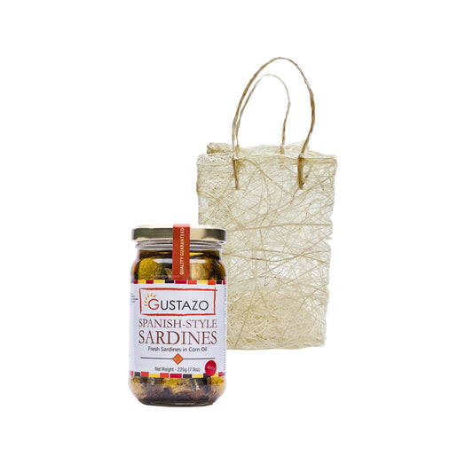 Spanish Style Sardines SPICY with Handmade Sinamay Bag